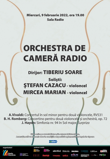 VIVALDI: Concert pentru două violoncele, la SALA RADIO